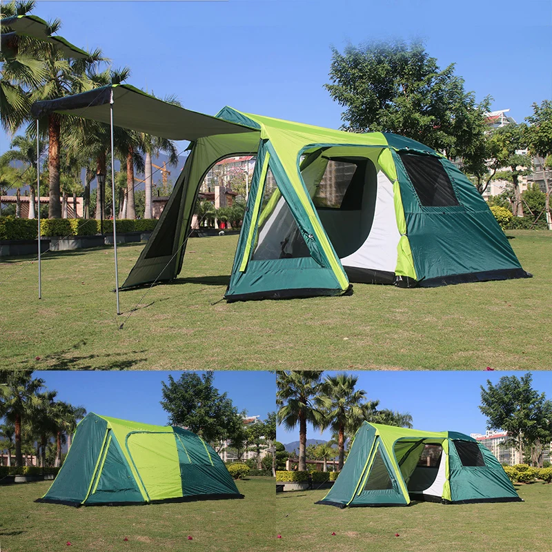 

COOLWALK Camping Tent Outdoor Double Layer Hiking Tourist Tent Large Four Season Waterproof Two Door Family Tents for 3-4 Person