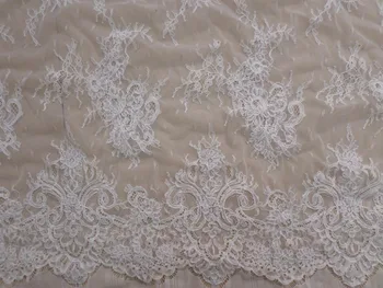 

3Meters Gorgeous French Lace, Embroidery Mesh Embroidered Tulle Lace Fabric for Bridal Material