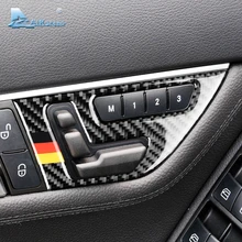 Airspeed Cabon Fiber for Mercedes Benz C Class W204 Accessories Seat Adjust Button Switch Panel Cover