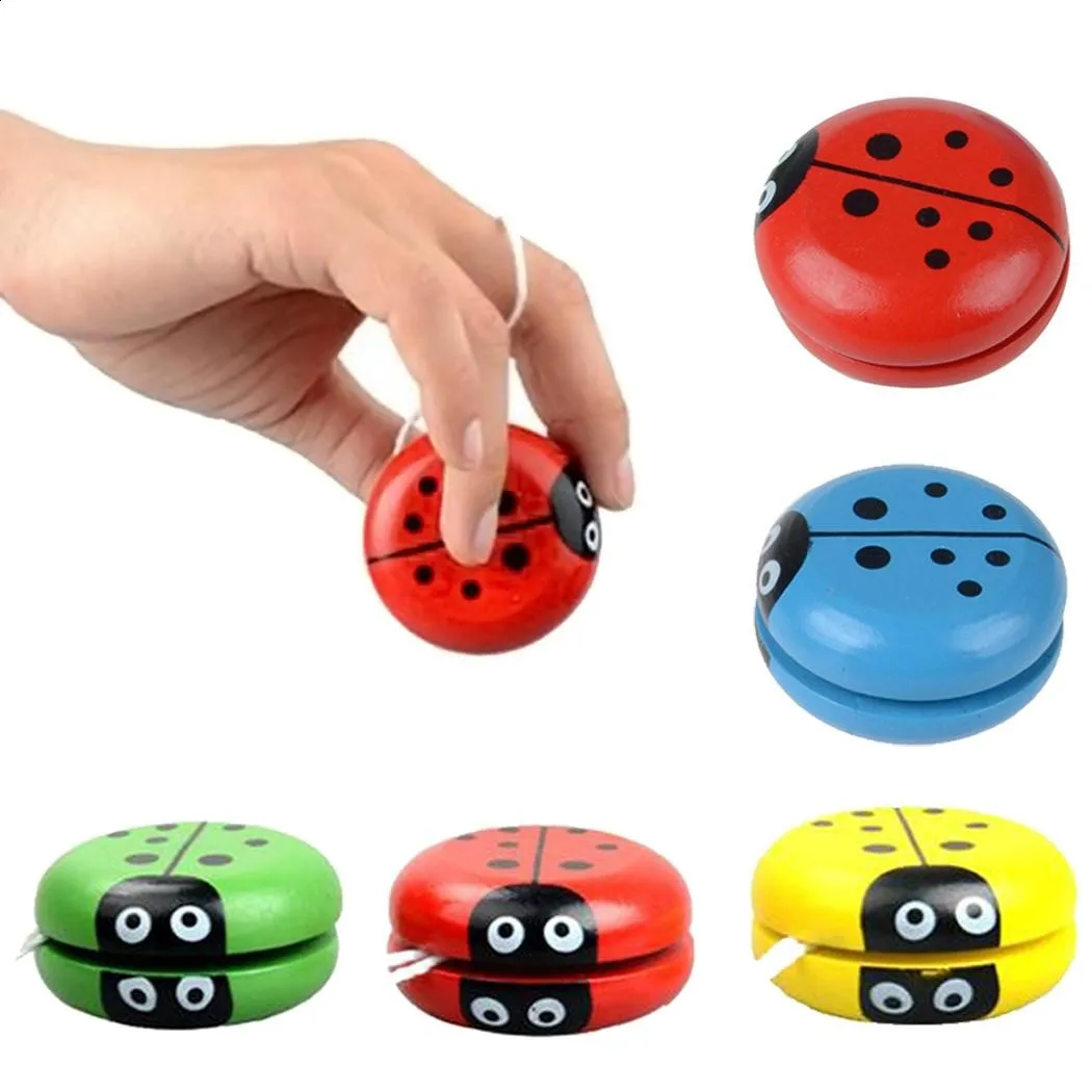 Hot Yo Yo Toys Ladybird Yoyo Balls Insect Bug Children Wooden Toys For