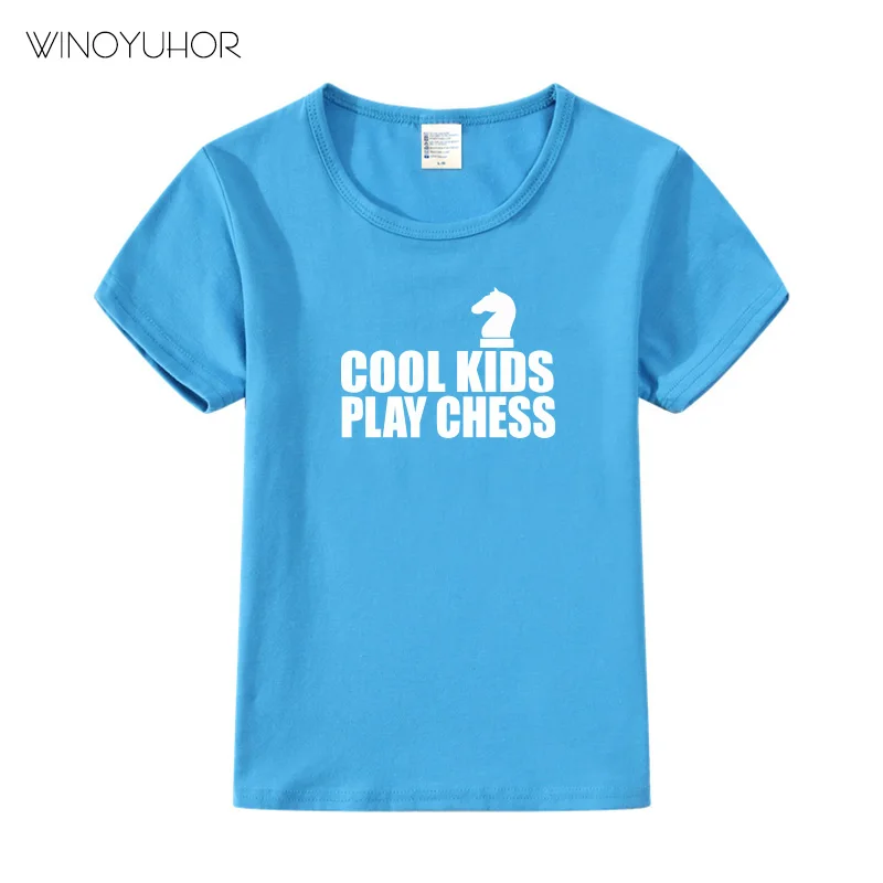 Крутая Детская футболка с надписью Play Chess Повседневная короткими рукавами топы