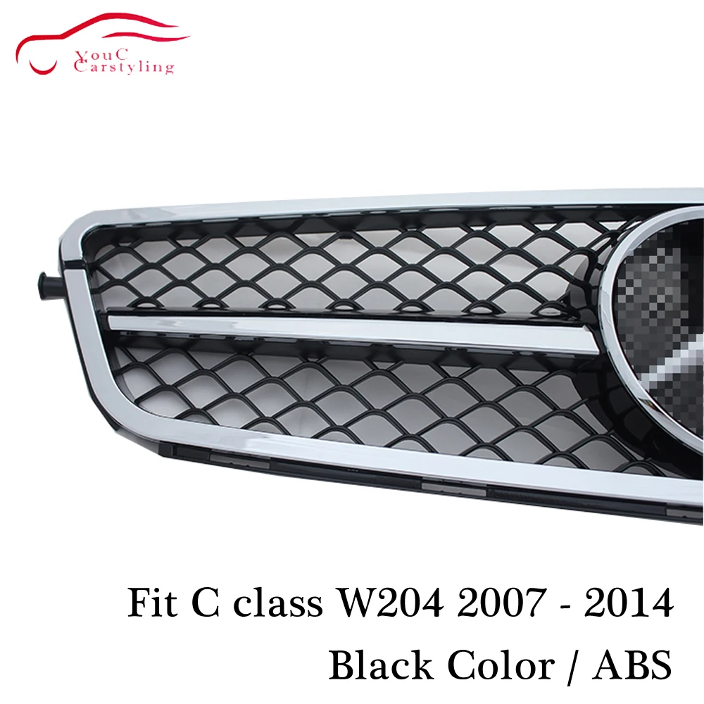 W204 AMG Look Решетка переднего бампера гриль сетка подходит для Mercedes C class W204 2007- C180 C200 C250 C300 C350