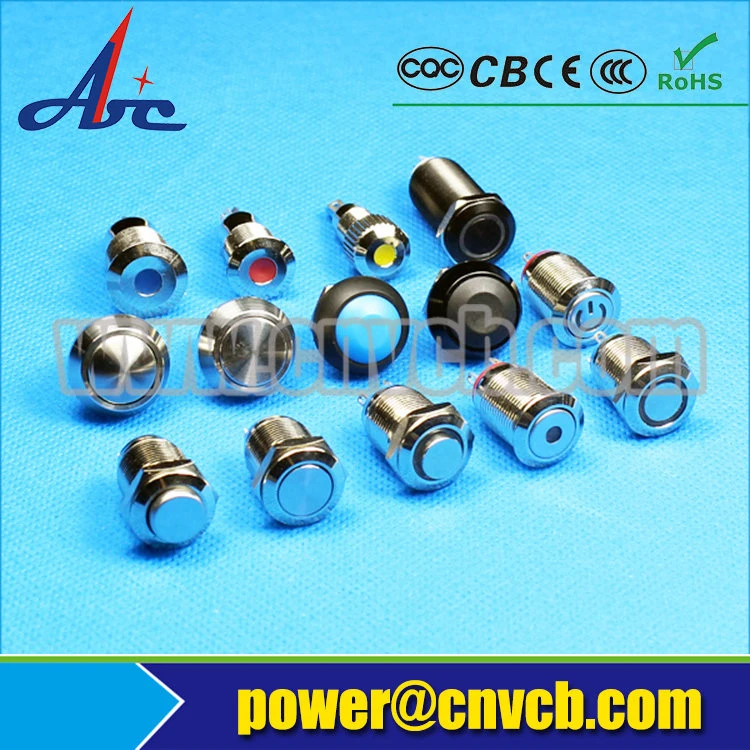 1228 12mm Hign flush Latching ring LED anti-vandal stainless steel waterproof electric switch