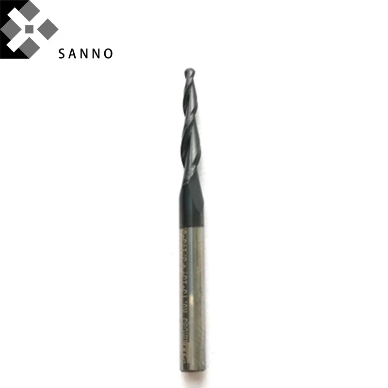 D3.175mm Tapered End Mills Cnc Tungsten Steel Ball Head Milling Cutter 2 Flutes Taper Wood End