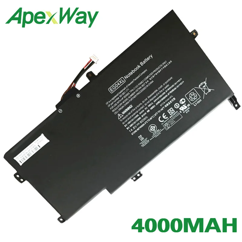 Аккумулятор ApexWay EG04 EG04XL EGO4XL 4000 HSTNN-DB3T HSTNN-IB3T TPN-C103 TPN-C108 для HP Envy 6 Series Sleekbook |