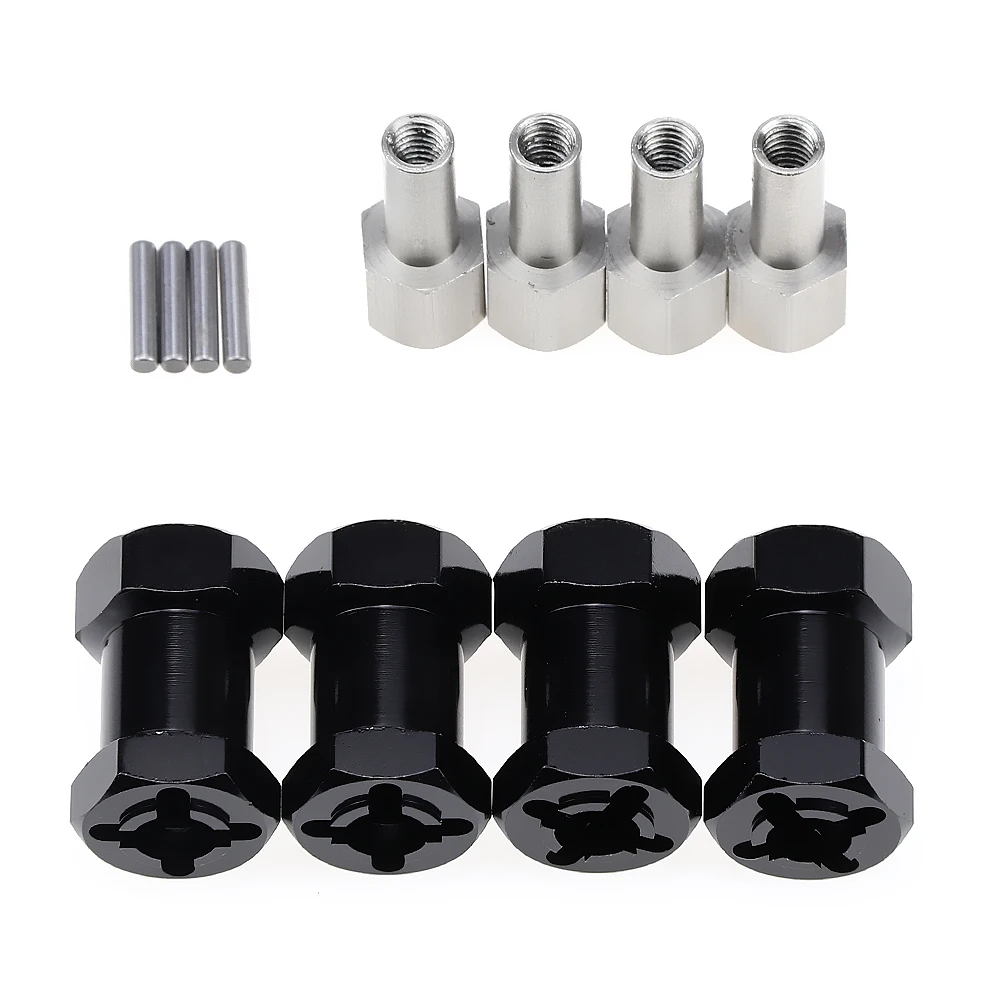 

Wheel Hex Hub M12 12mm Extension Adaptor M15 15mm 20mm 25mm 4 Longer Combiner Coupler Alloy for 1/10 RC Crawler RC Parts Axial