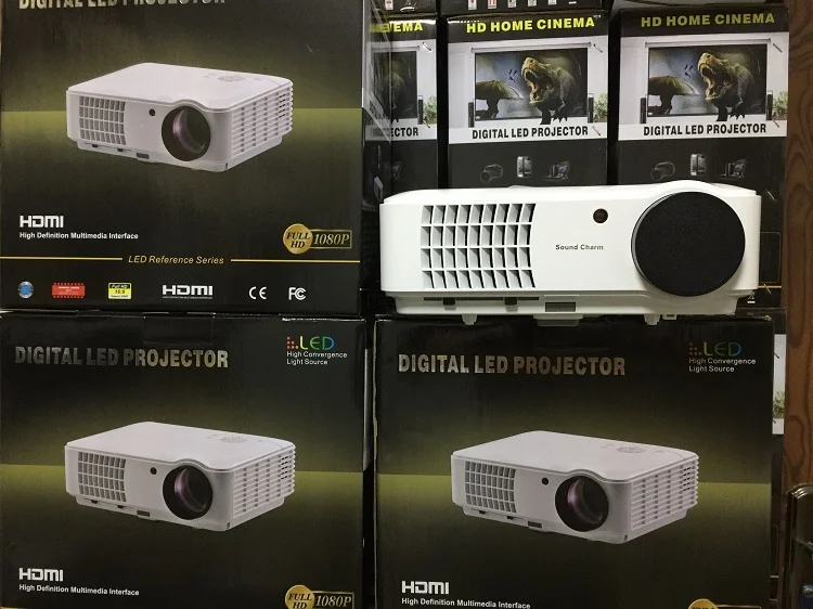 Звук Шарм Full HD светодиодный 3D проектор Поддержка 4K домашний кинотеатр