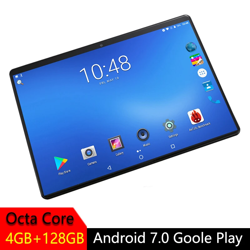 

Tablet PC 10.1 inch 2.5D Tempered Glass IPS Android 7.0 Octa Core Phone Call Dual SIM Card 4G WIFI GPS RAM 4GB ROM 128GB Tablets