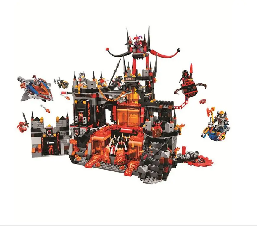 

10521 Nexus Knights Chevaliers Axl Jestros Volcano Lair Building Block Educational toys For Kids gifts Compatible with