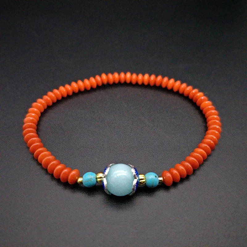 Shuangsheng красный коралловый браслет 2*4 коралловые ламинированные бусы богемные ювелирные изделия подарок для девушки B253