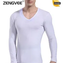 Мужчины Модальные Тесная Тонкий Топ Thermal Underwear Мужские Мягкий И Пот Качество Лонг Джонс С Длинным Рукавом Майки