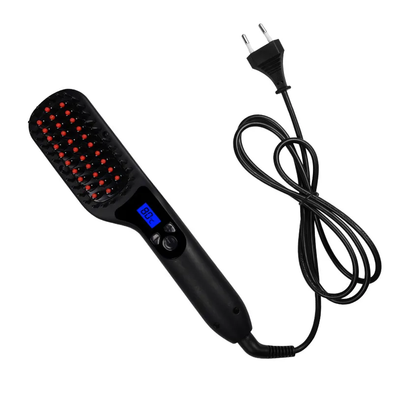 

Free Shipping Wenyi 2019 New Ceramic Hair Straightening Brush LCD Comb Irons Electric Hair Straightener Brush
