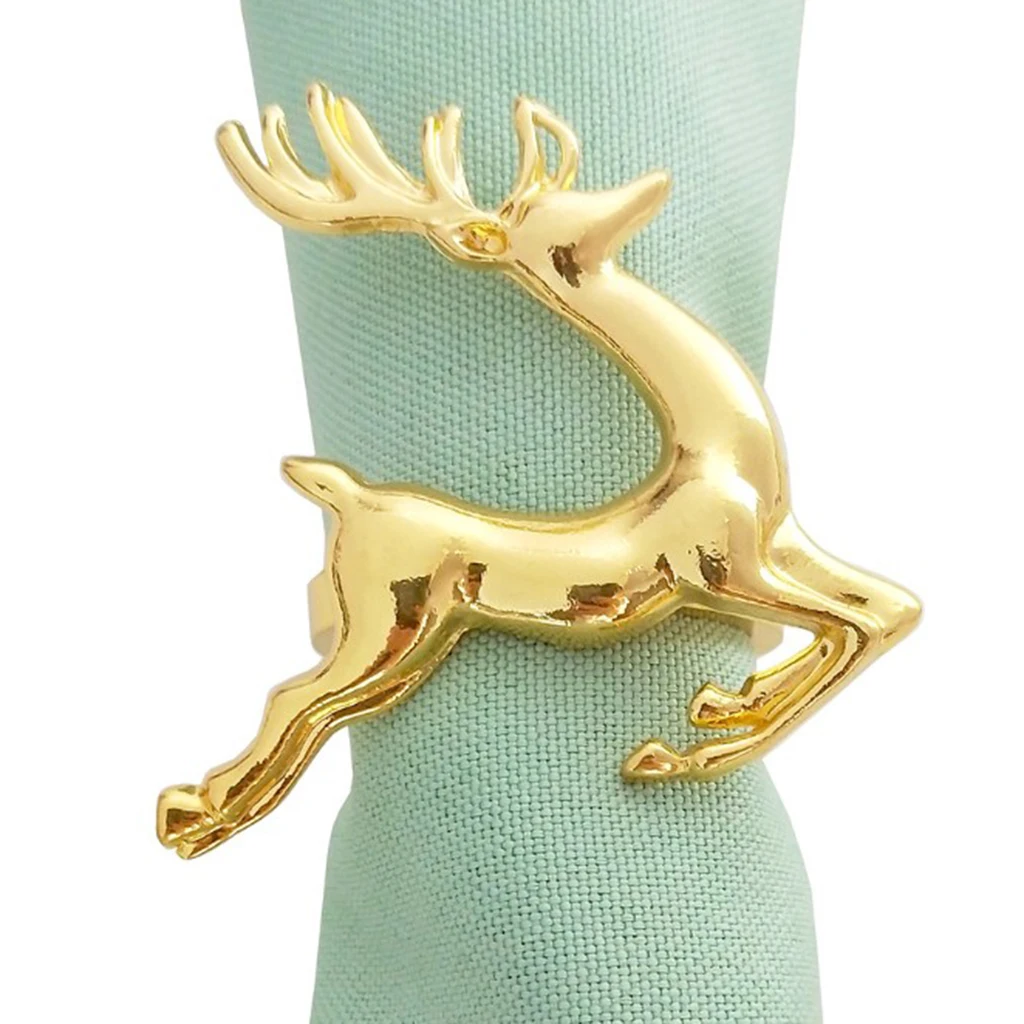 Zinc Alloy Elk Deer Design Napkin Rings Holders for Dinners Parties Dinner Table Decoration