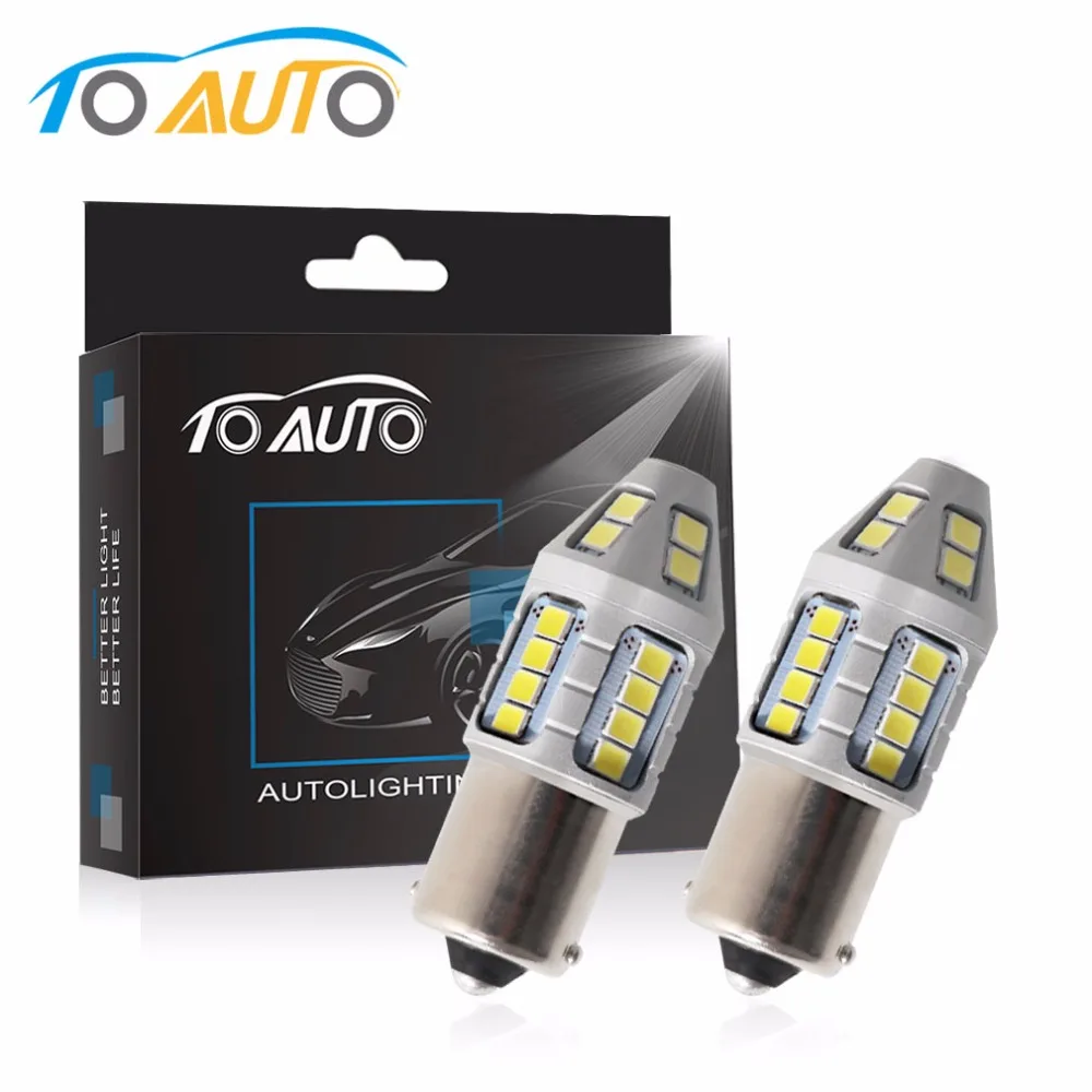 2pcs P21W LED 1156 BA15S LED Bulbs 1200Lm Auto Turn Signal Reverse