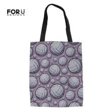 FORUDESIGNS/женская льняная сумка, сумки, 3D брендовый дизайн, волейбольная печать, Женская Повседневная парусиновая многоразовая сумка для покупок, эко тканевые сумки