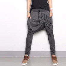 27-44 новая мужская одежда мода плюс размер стилист волос Свободные большие шаровары с низкой слонкой брюки повседневные брюки певица костюмы