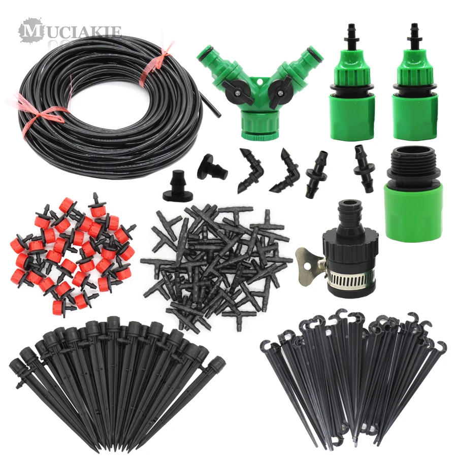 

MUCIAKIE 25M Garden Irrigation System Watering Kit Gardening Tool Kit Garden Watering Sprinklers Hose Splitter Irrigation