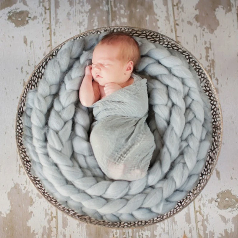 Newborn Baby Photography Props Roving Yarn Twist Blanket Newborn Photography Background Baby Photo props Accessories Carpet Mat