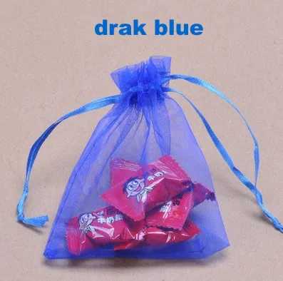 9x12 см шнурок для украшений Подарочная сумка/мешочек из органзы/небольшой Рождественский подарок сумка/конфетная органза сумка - Цвет: blue
