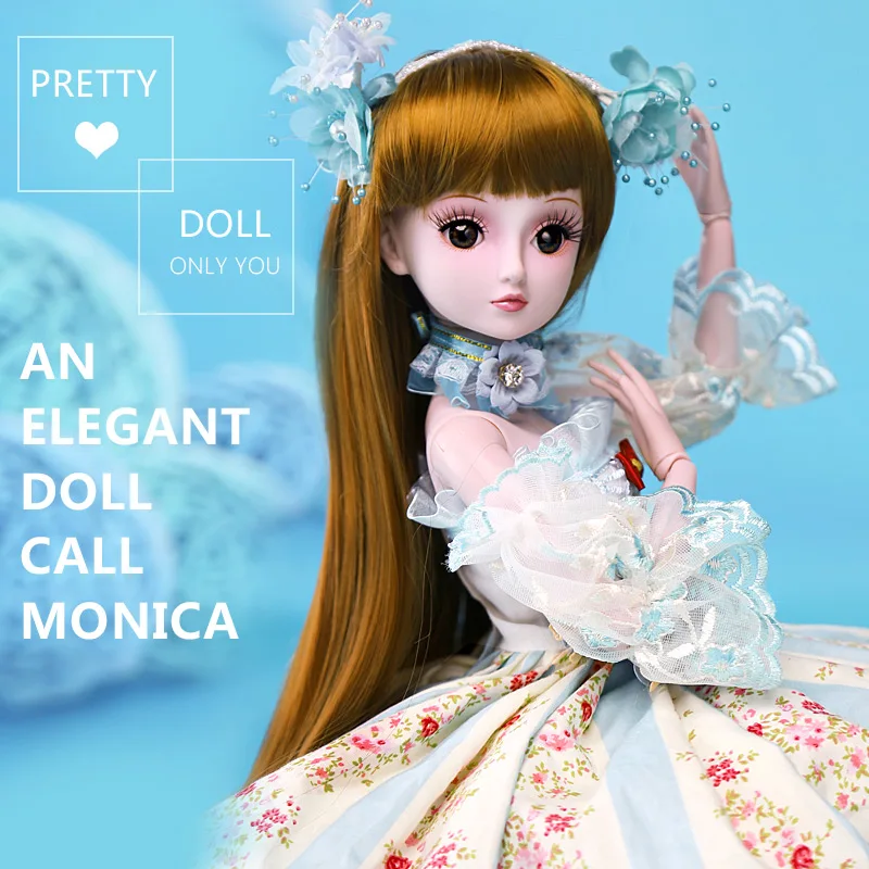 

BARBIE 1/3 BJD SD dolls 19 Joints Dolls 60CM Monika reborn baby girls High Quality toys Birthday Children Gifts Evening Dress