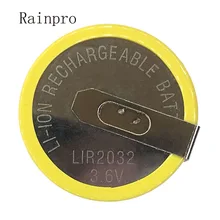 Rainpro 10 шт./лот LIR2032 2032 3,6 V аккумуляторная батарея литий-ионная аккумуляторная батарея с пайкой средства ухода за кожей стоп