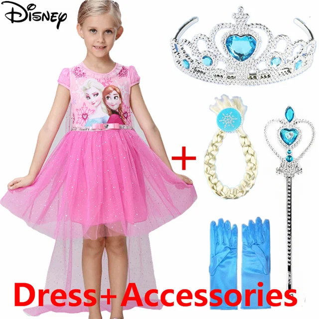 Disney Frozen Customs/Модная детская одежда для девочек платье Анны и Эльзы платья с Эльзой для маленьких девочек, детские платья принцессы, vestidos Infantis - Цвет: 1