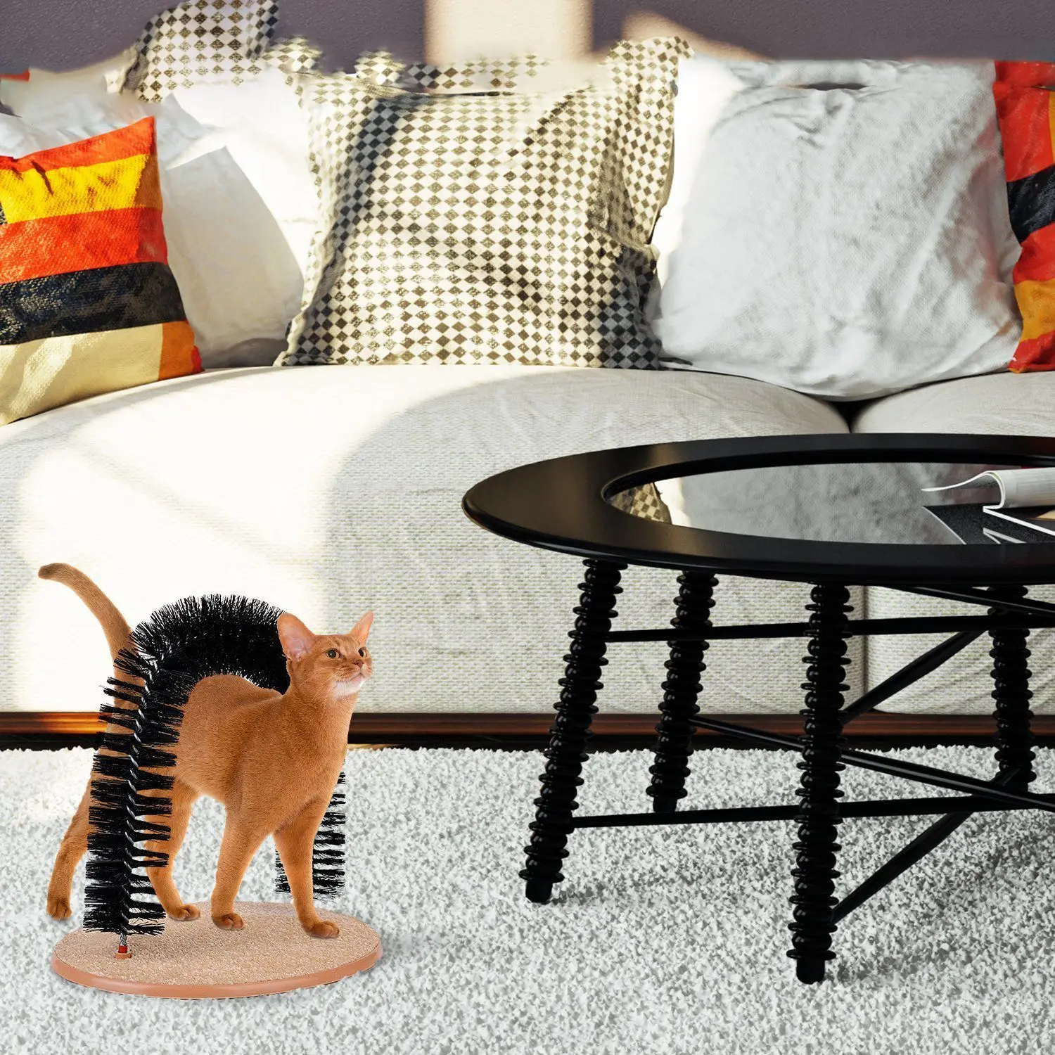 Good Arch Pet Cat Self Groomer With Round Fleece Base Cat Toy Brush Toys For Pets Scratching Devices Good Arch Pet Cat Self Groomer With Round Fleece Base Cat Toy Brush Toys For Pets Scratching Devices