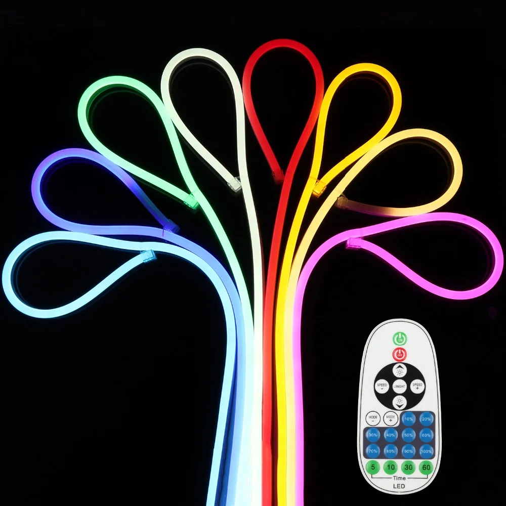 Remote control neon strip 8 colors neon tape ribbon LED strip light