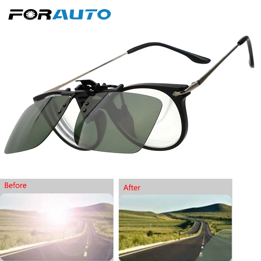 FORAUTO Car Driver Goggles Anti UVA UVB Polarized Sun Glasses Clip On