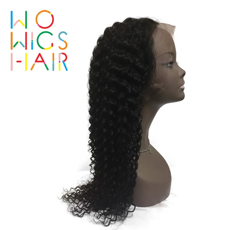 WoWigs волос полный кружево Искусственные парики вьющиеся волосы remy натуральный цвет человеческие волосы
