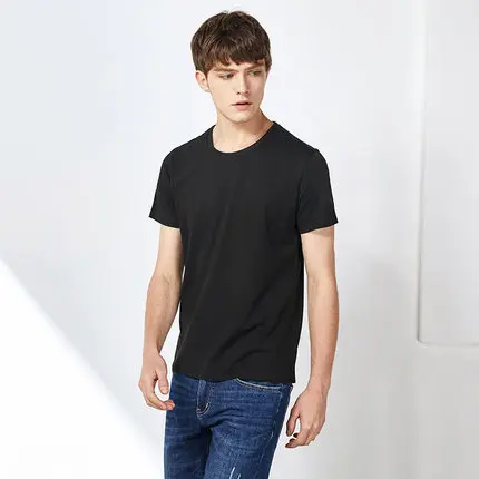 SEMIR summer cotton T shirts men 2021 simple o neck stretch solid new tops clothing casual tshirt man streetwear cool tee shirts black