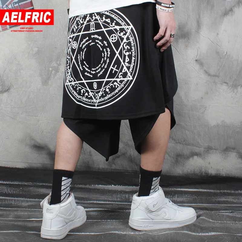AELFRIC шаровары мужские 2019 дизайн хип-хоп спортивные штаны креативный узор 3d принт неправильная Лоскутная уличная свободные брюки