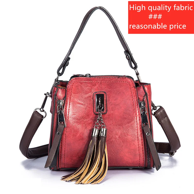 

PU Fringed Decorative Retro Elegant Messenger Bag Fashion Simple Fresh Ladies Bag Shoulder Bag 2019 Summer New Style