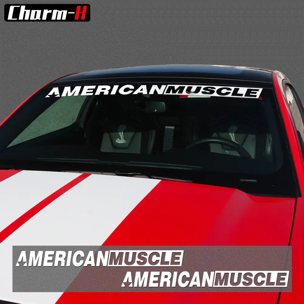 2pieces Americanmuscle Bold Text Gt Front Rear Window Windshield
