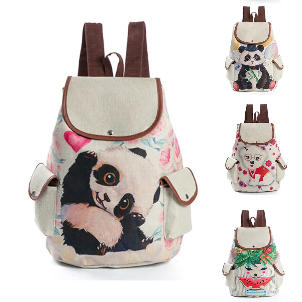 Лето Горячая Распродажа Новая милая сумка для школьников с рисунком панды, рюкзак с отделкой, милый женский милый рюкзак для путешествий