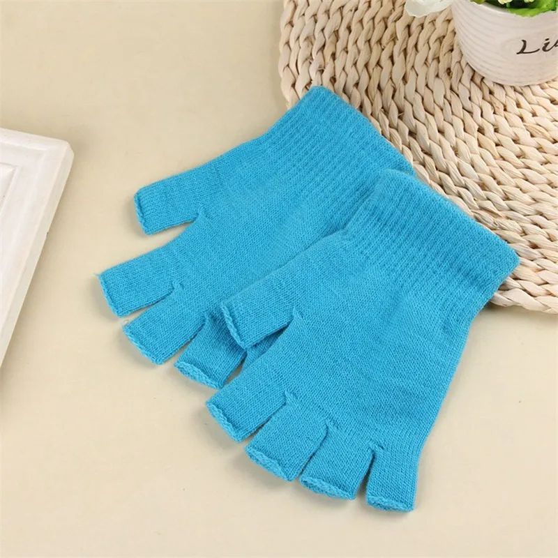 Новинка мигающие мужские трикотажные эластичные теплые перчатки без пальцев - Цвет: LB