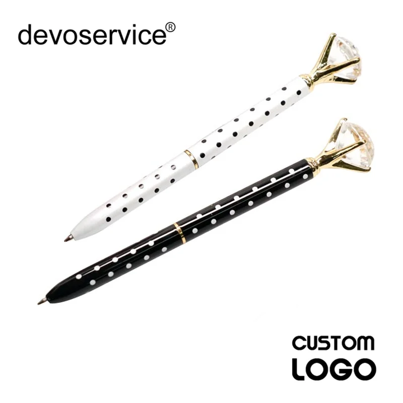 

Custom Logo Ball Pens Dot Series Diamond Metal Ballpoint Pen High Grade Birthday Valentine's Day Engraved Gift Kid Teachers Gift