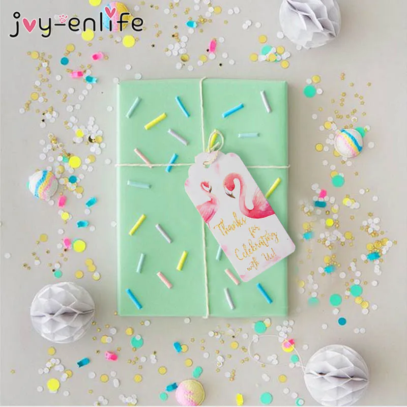 JOY-ENLIFE 20 штук "сделай сам" Птица Фламинго бумажные бирки для подарков этикетки подвесные открытки декоративные шары вечерние украшения аксессуары