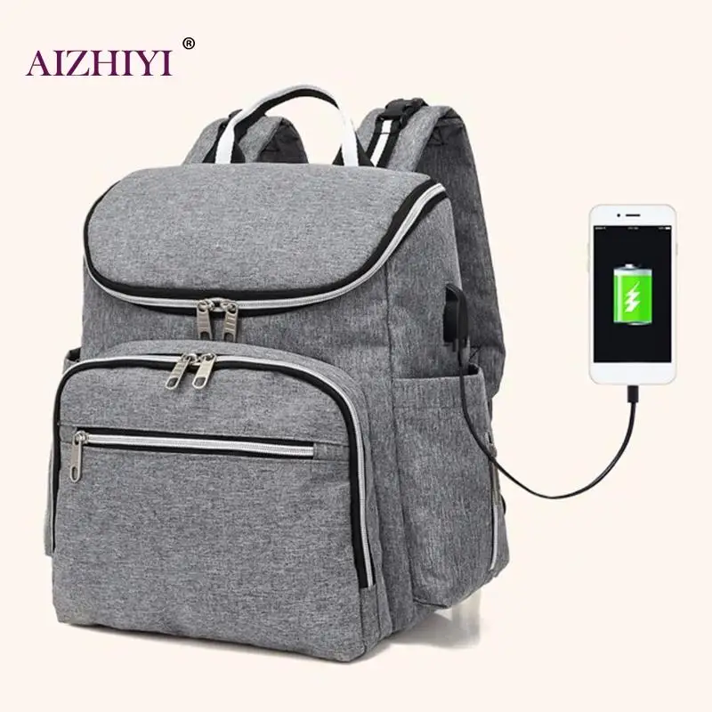 

Fashion USB Charging Anti-waterproof Mummy Backpack Multifunction Large Capacity Bags Baby Diaper /Stroller Bag Mom Need