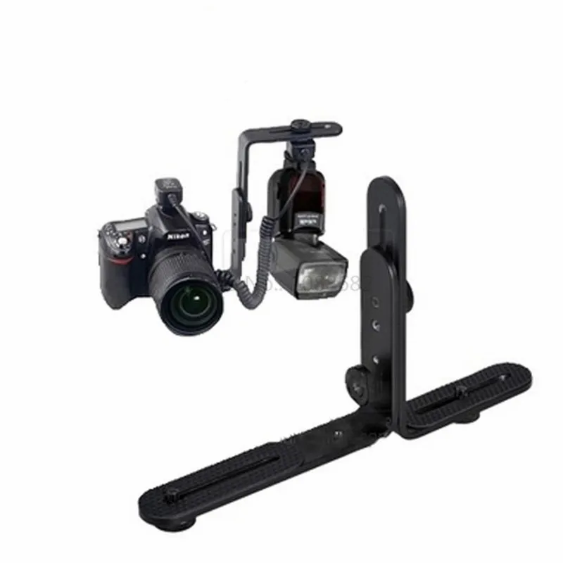 New Double L 14 Screw Shaped Photography Light Bracket Tripod Camera LED Flash Holder For SLR Camera (5)