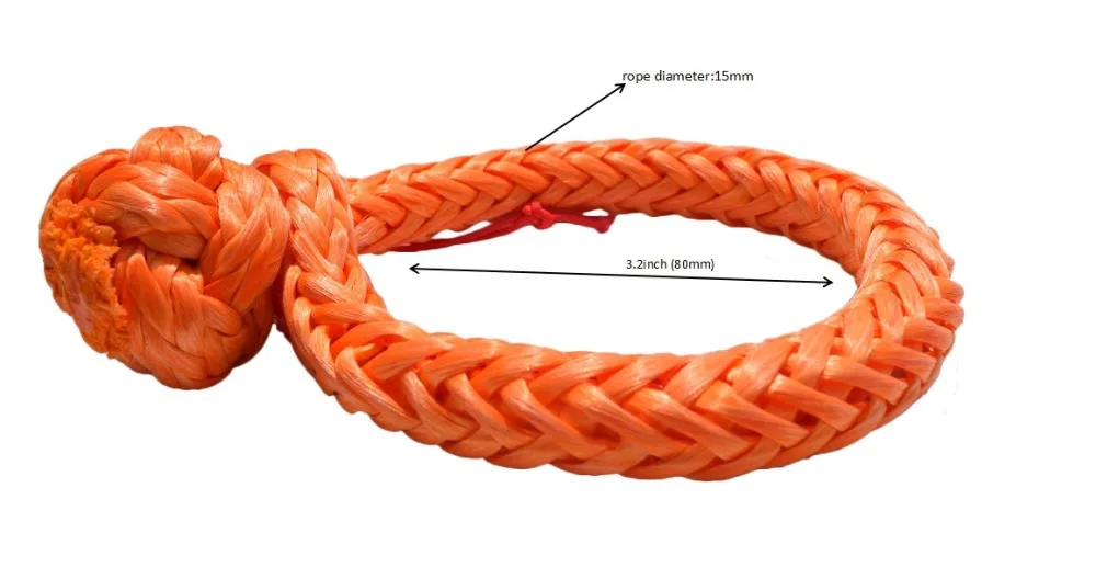 البرتقال 10 ملليمتر * 80 ملليمتر لينة أغلال ، atv الونش تكبل ، الاصطناعية حبل تكبل ، والإبحار تكبل