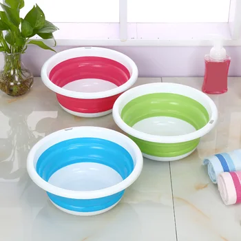 

Baby Washbasin Portable Collapsible Folding Plastic Shatter Proof Basin Tub Multifunctional Newborn Bidet for Camping Traveling
