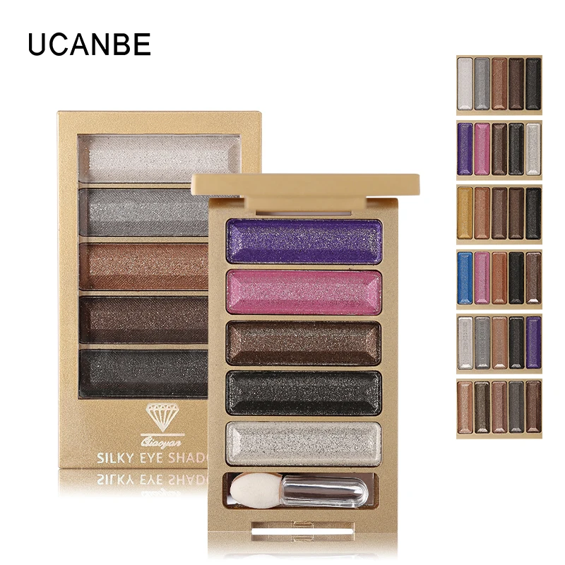 Ucanbe 5 Color Glitter Eyeshadow font b Makeup b font Eye Shadow Palette Super Flash Diamond
