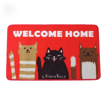 

CIGi Cartoon Cats Floor Mat Rectangular Rug Anti Slip Carpet Kitchen Bedroom Living Room Door Mat Entrance Washable Carpet 40x60
