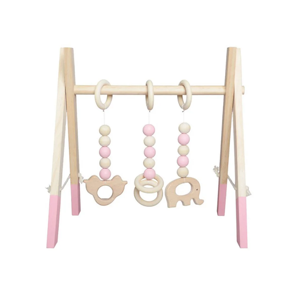  Nordic Style Baby Gym Wood Play Nursery Sensory Ring-pull Toy Wooden Frame Infant Room Toddler Clot