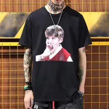 Хип-хоп, европейский и американский уличный, волна карты пародия, малыш Портрет Пара, футболка с короткими рукавами