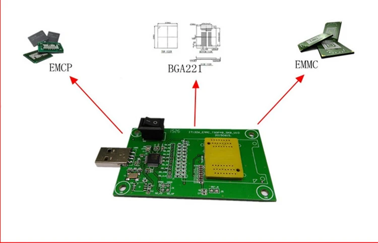 EMMC153 169 EMCP162 186 EMCP221 series chip socket
