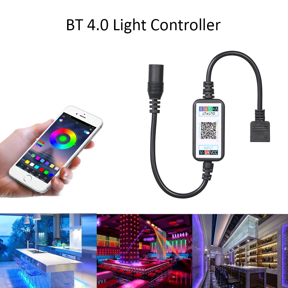

2019 BT 4.0 RGBW Controller for LED Strip Light Working with Android/iOS Smartphone Free App Wireless Strips Light Controller