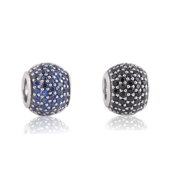 

Fits Silver Charms Bracelet & Necklace 925 Sterling Silver Charm Sets Sparkling Balls Charm Jewelry DIY For Women & Men Jewelry