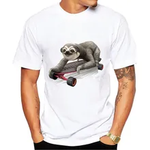 Plus Size New 2017 Summer sloth In the skateboard T Shirt Men Casual High Quality Brand